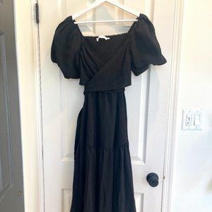 ASTR Puff Sleeve Midi Dress